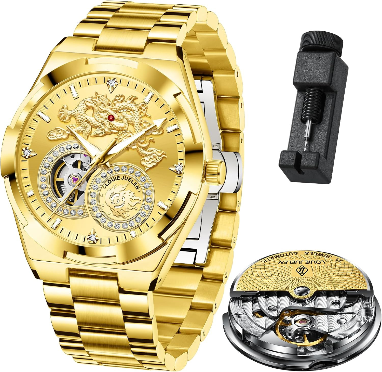 Luxury Men’s Automatic Mechanical Watch – Waterproof, Luminous, No Battery Neede
