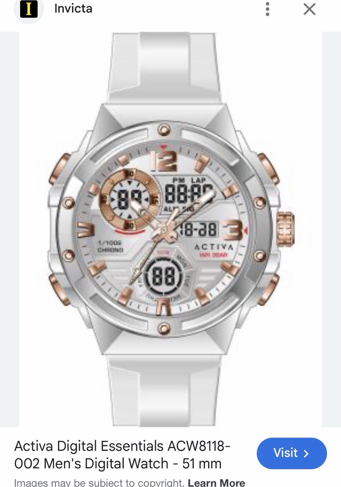 Activa Digital Essentials Men’s Quartz Analog-Digital Chronograph 51mm 100m Box