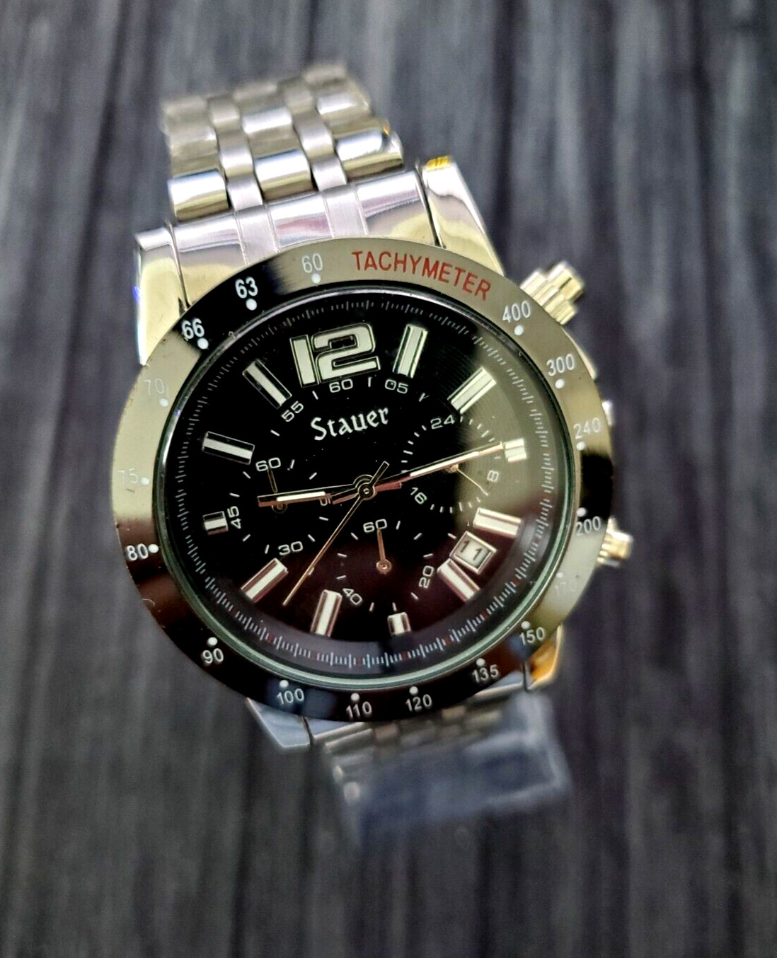 New In Box Stauer 38061 Jet Setter Chronograph Mens Watch