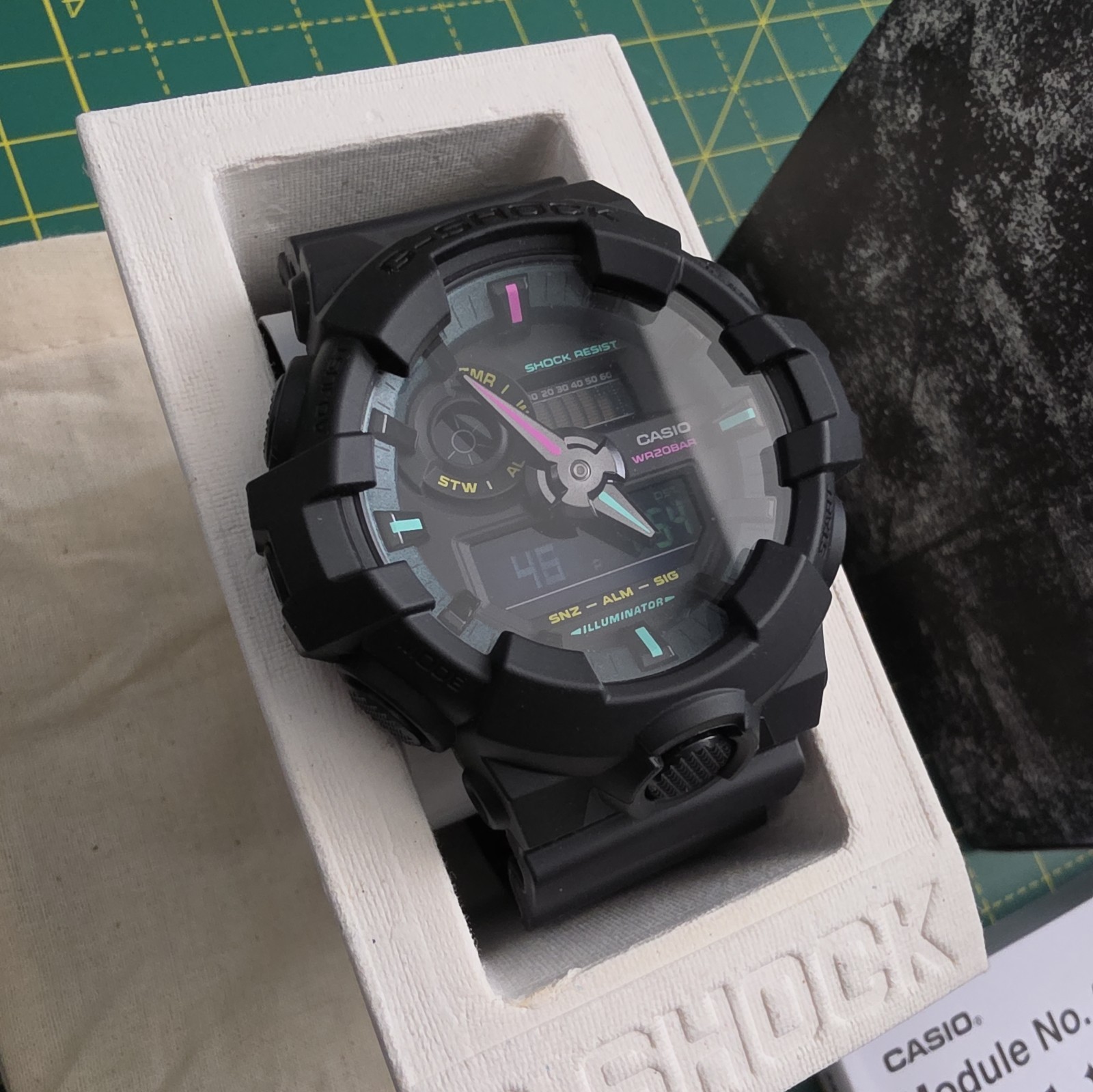 CASIO G-SHOCK GA-700MF-1ADR Multi Fluorescent Men’s Digital Watch New Black Box