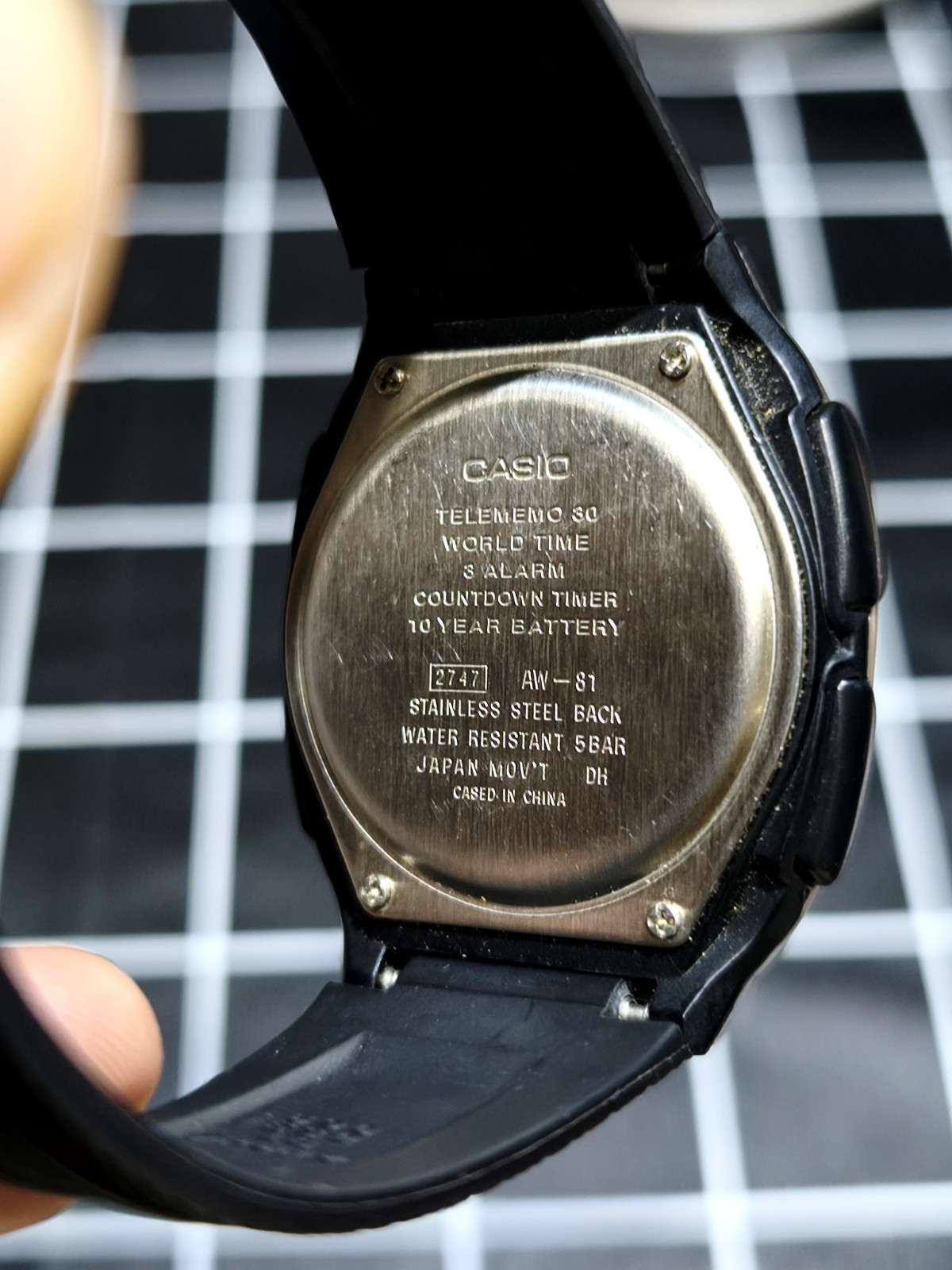 Casio AW-81 Telememo 30 World Time Men’s Watch Ana-Digi 10 Year Battery W/Box