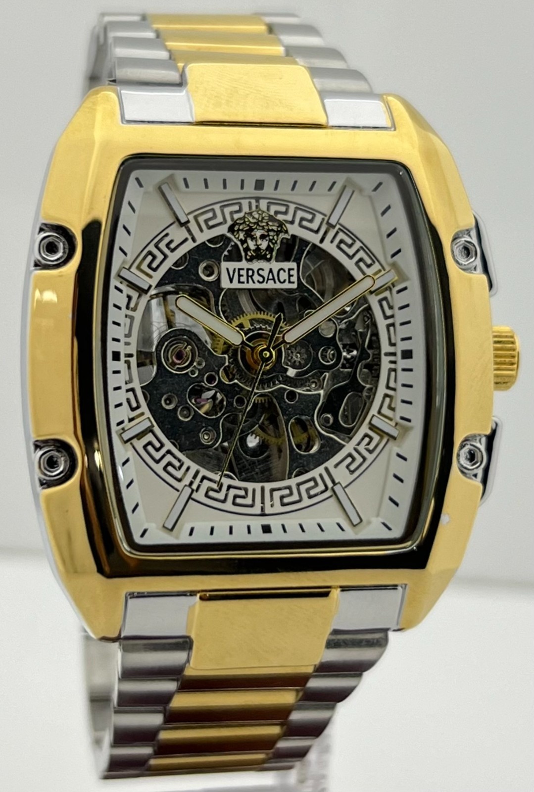 Premium Men’s Versace Dominus Skeleton Automatic White Dial Perfect Wristwatch