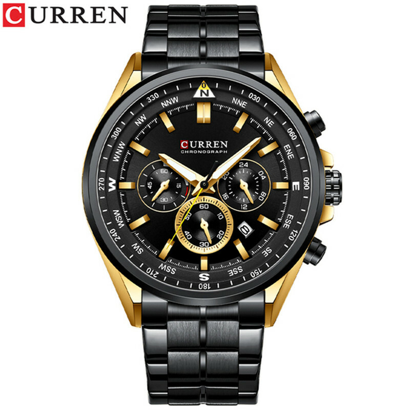 CURREN Men Watches Luxury Brand Steel Chronograph Wristwatch Male Business Watch