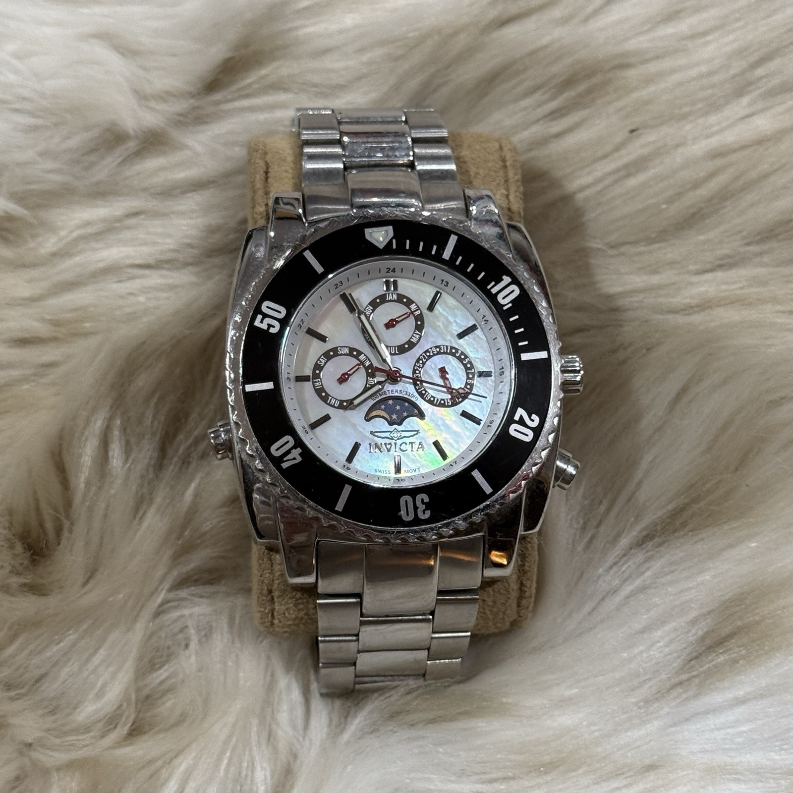 Invicta II White Steel 4094 With Steel Band