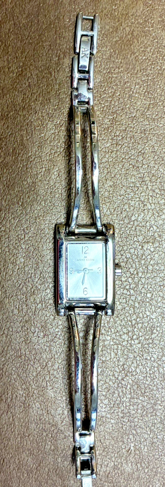 Anne Klein Silver Tone Rectangular Watch Bracelet Fold Over Clasp – WORKS – MINT