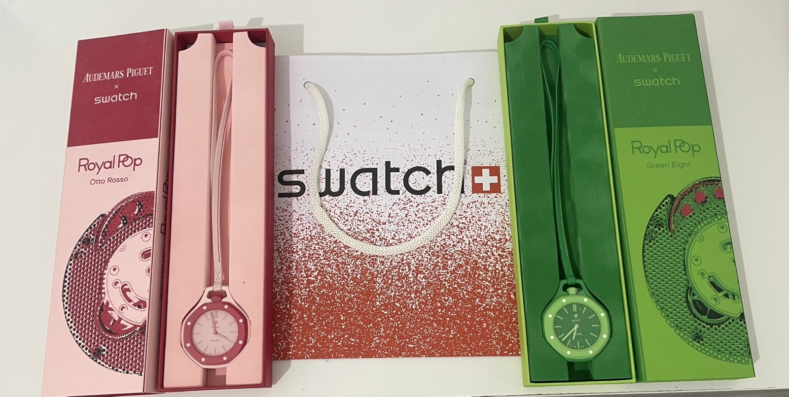 AP X SWATCH | OTTO ROSSO & GREEN OCHO | BRAND NEW SEALED | BAG BOX RECEIPT✅🚚💨
