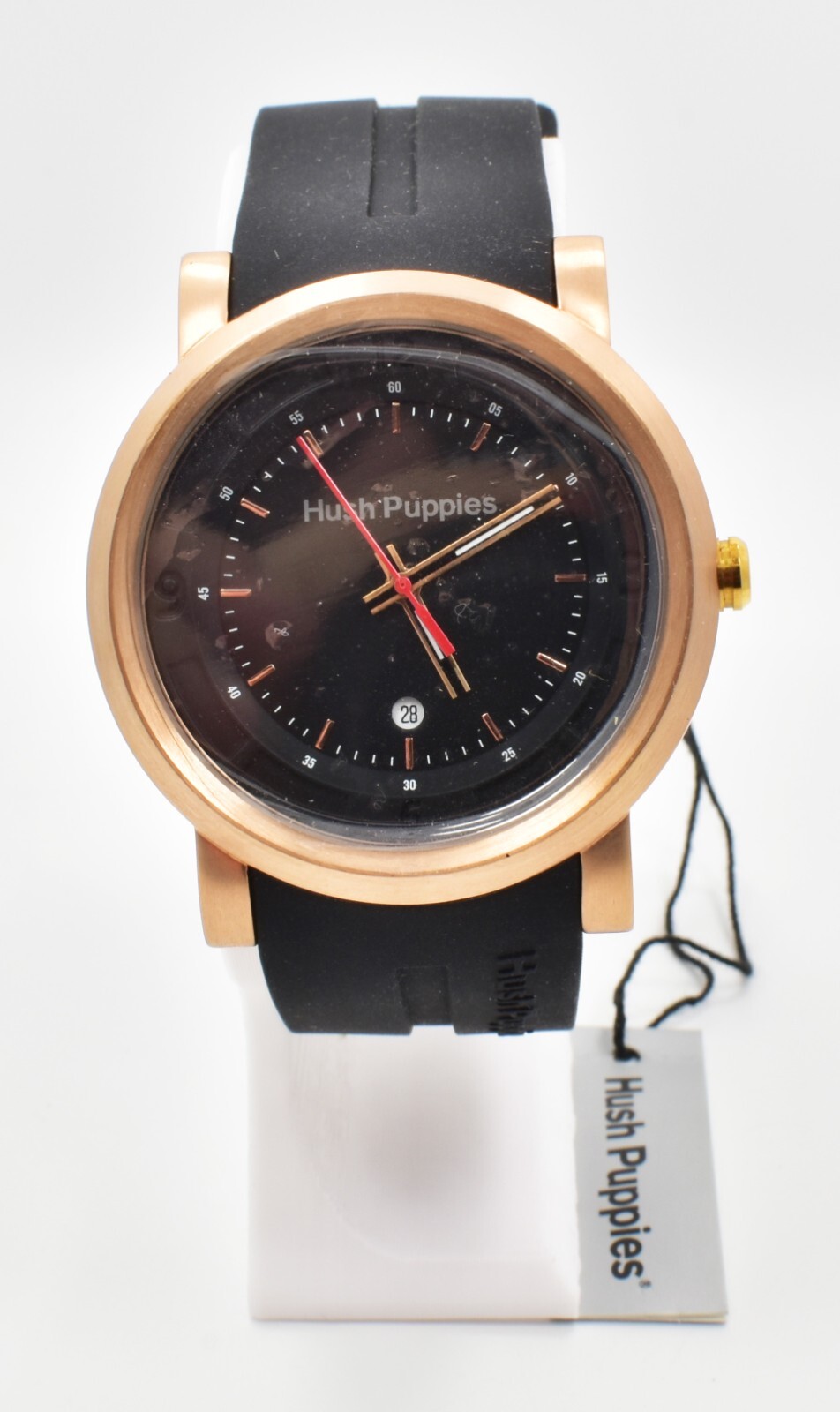 Hush Puppies HP.3542M01.9502 Men’s Watch Quartz Rose Gold Rubber Date NOS w/ Box