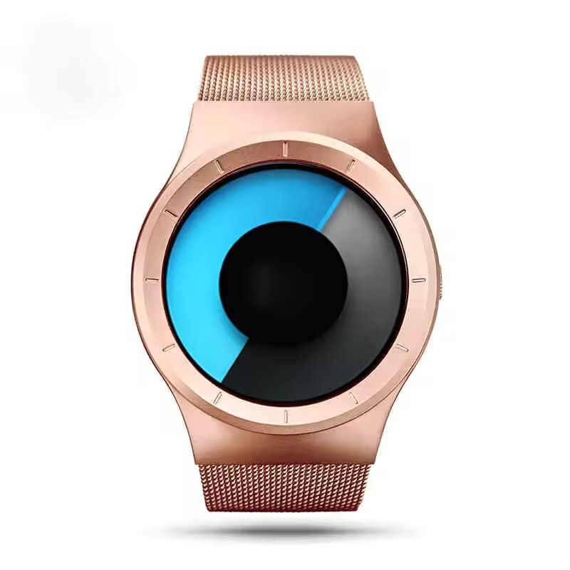 Numberless Watch – Liquid Blue Display – Mothers Day Gift Novelty Unique Unisex