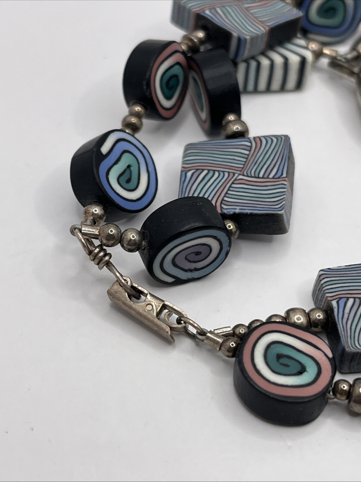 Artisan Polymer Clay Beaded Stretch Band Women’s Quartz Watch- New Battery