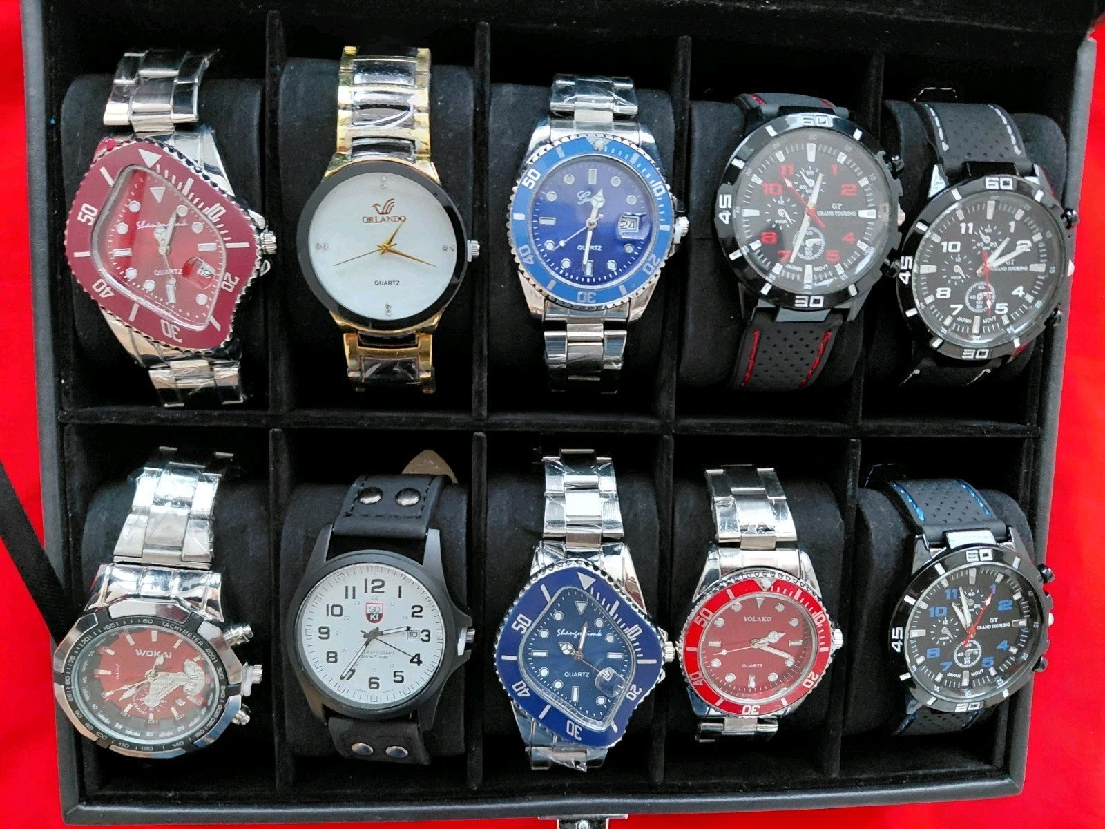 10 NEW Men’s Watches CLOSEOUT CLEARANCE DEAL Men Watch USA 250th RED WHITE BLUE