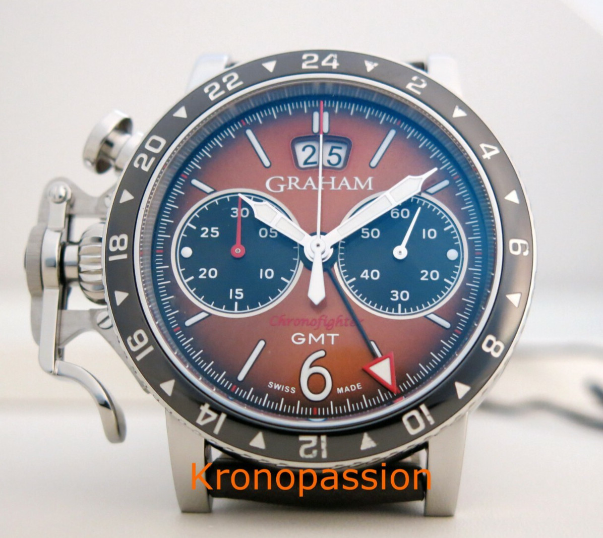 Graham Chronofighter Vintage GMT Brown Dial 44mm New