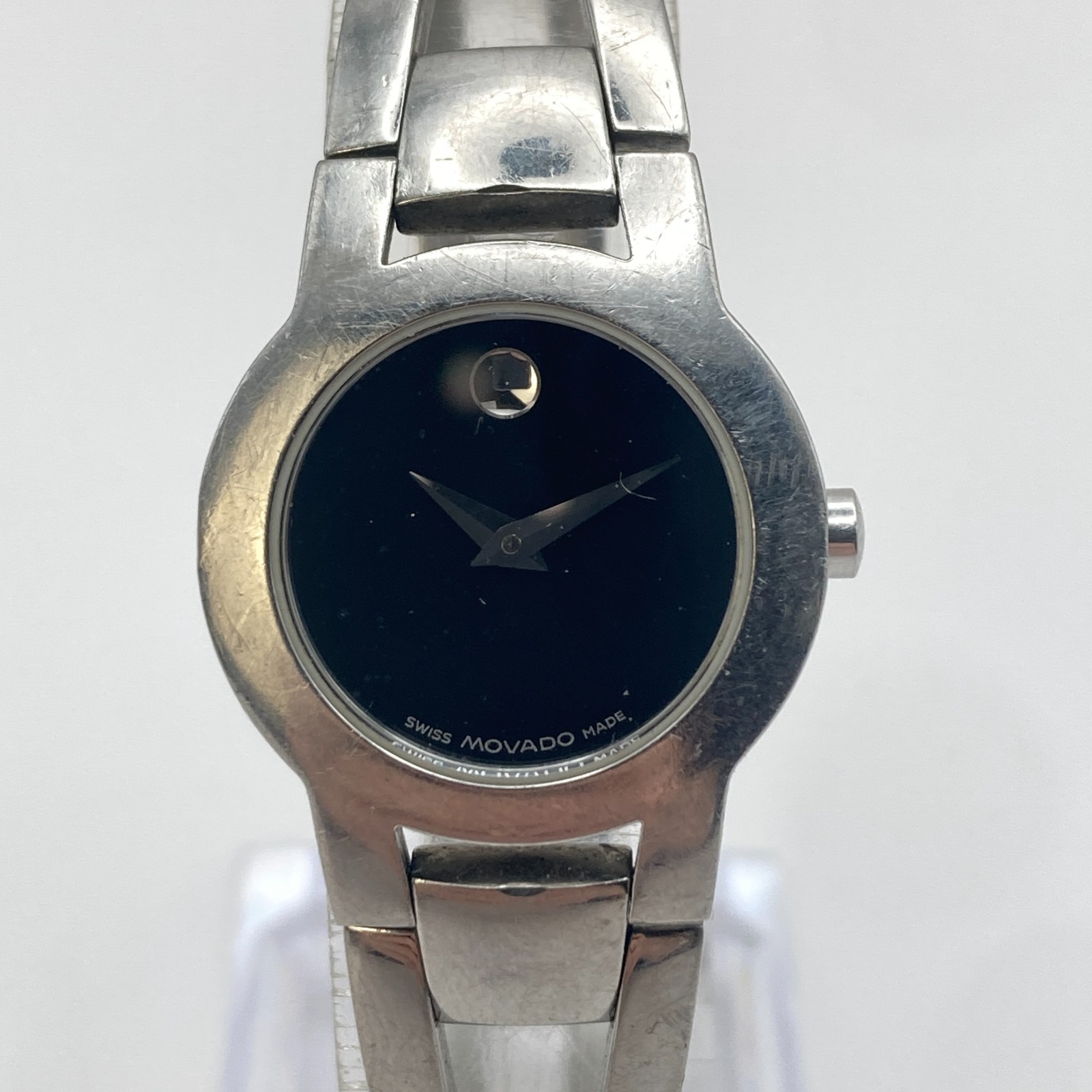 Movado Amorosa Museum Women’s Watch 24mm Silver Tone 84.E4.1842 New Battery 6.5″
