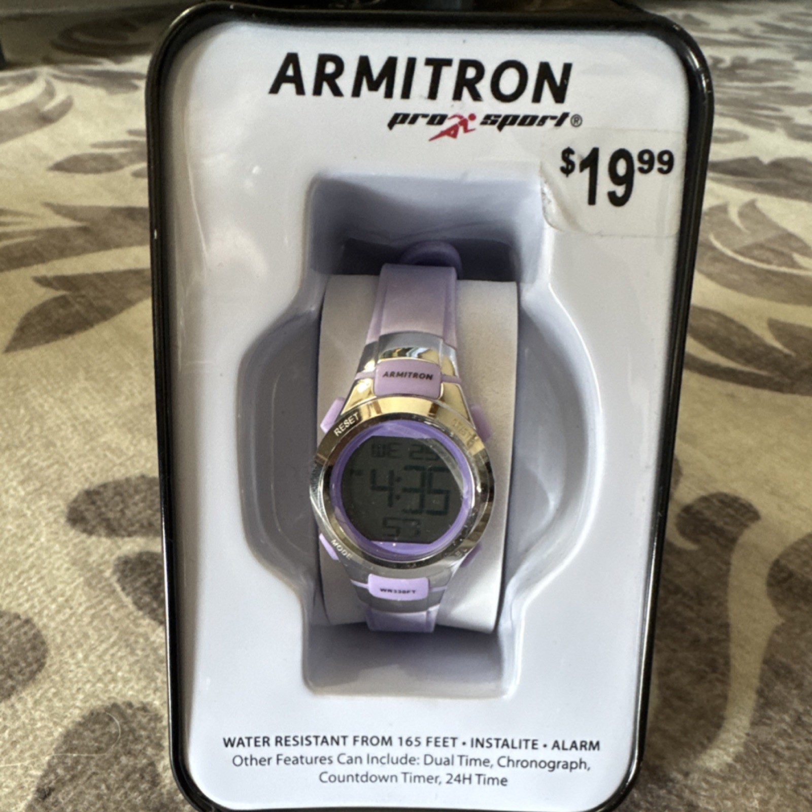 Armitron Pro-Sport Digital Women’s Wristwatch Purple Chronograph 50m