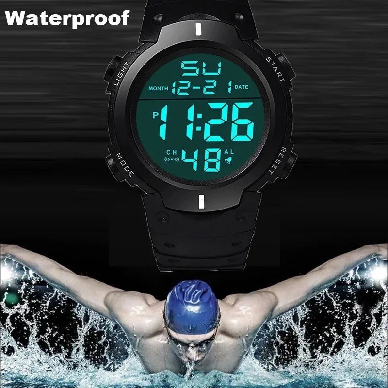 Waterproof Digital Watch Military Tactical LED Backlight Wristwatch Men-1PCS