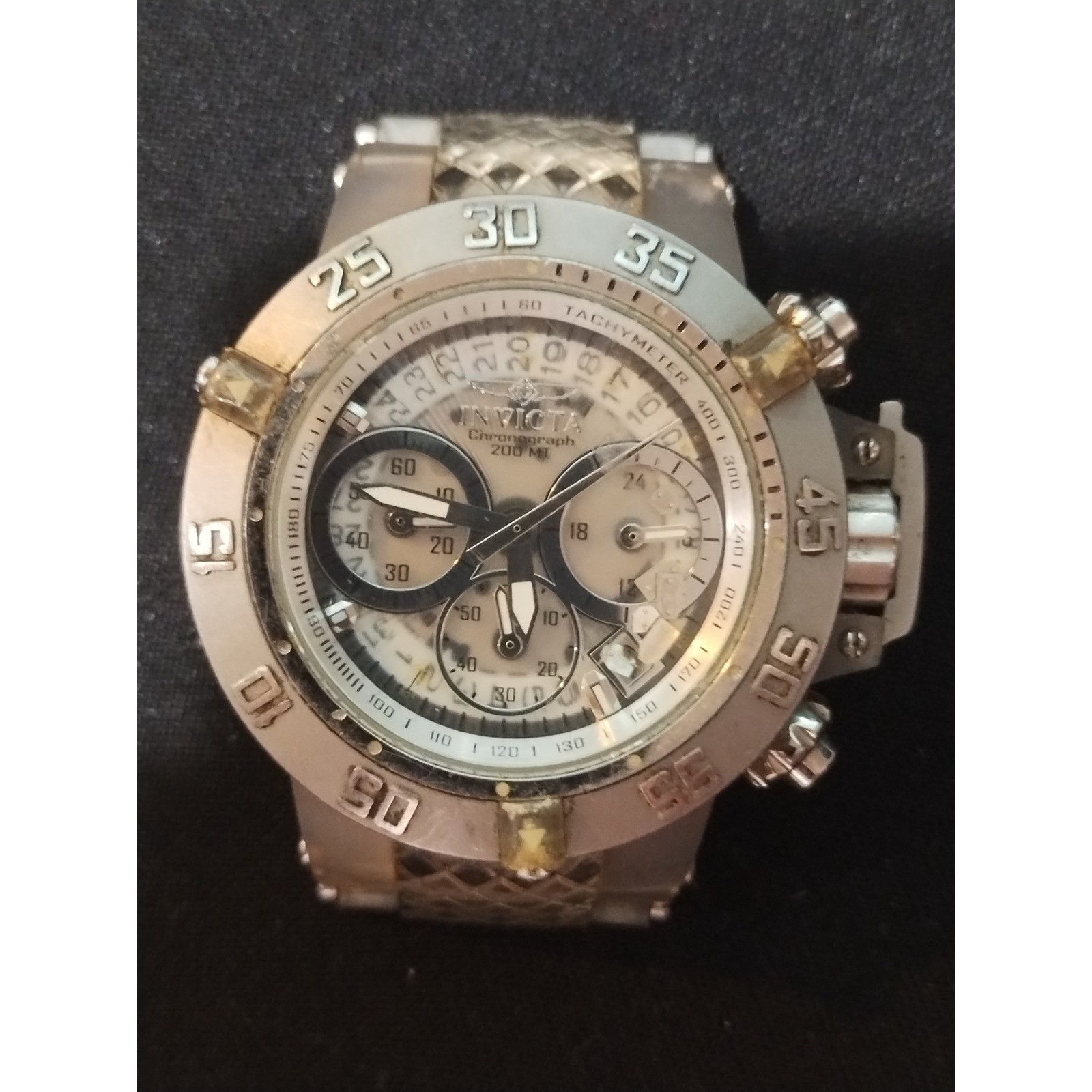 Invicta Subaqua Noma III Chronograph Watch 24372 Silver Gold Translucent 50mm