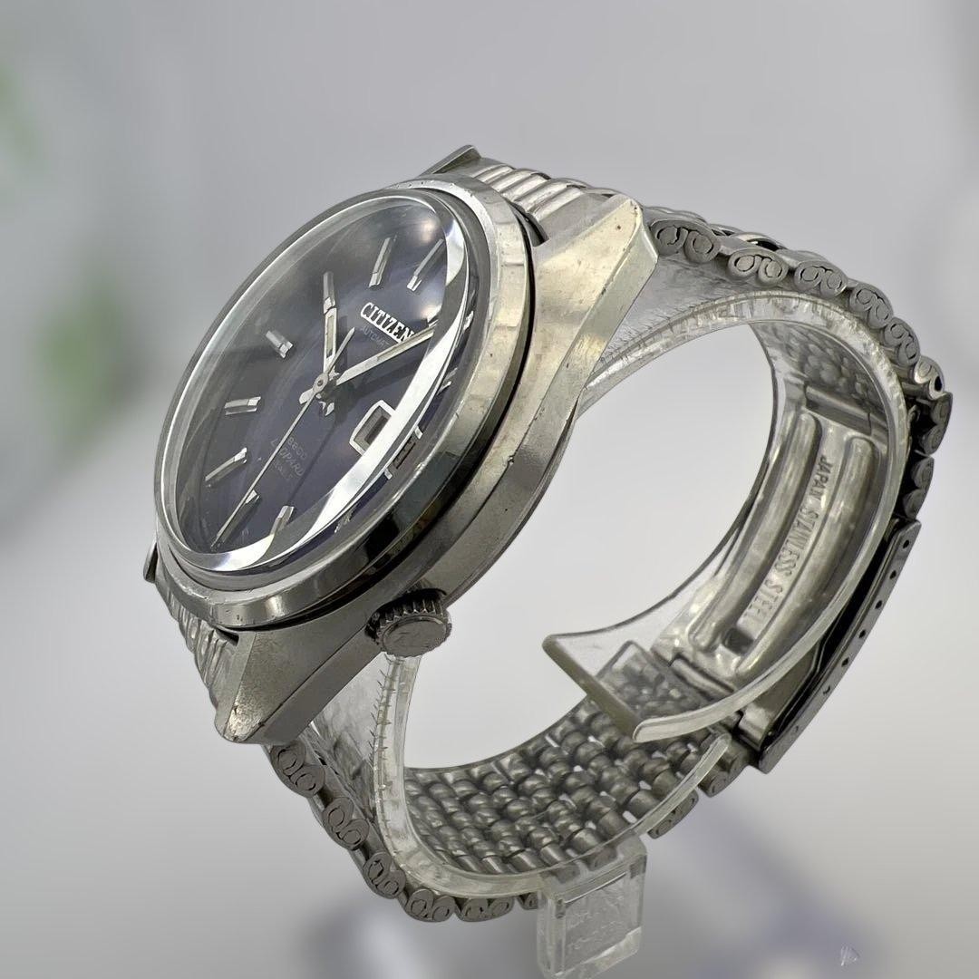 CITIZEN LEOPARD 1971 Automatic Purple Dial Day Date Vintage Mens Watch 19cm