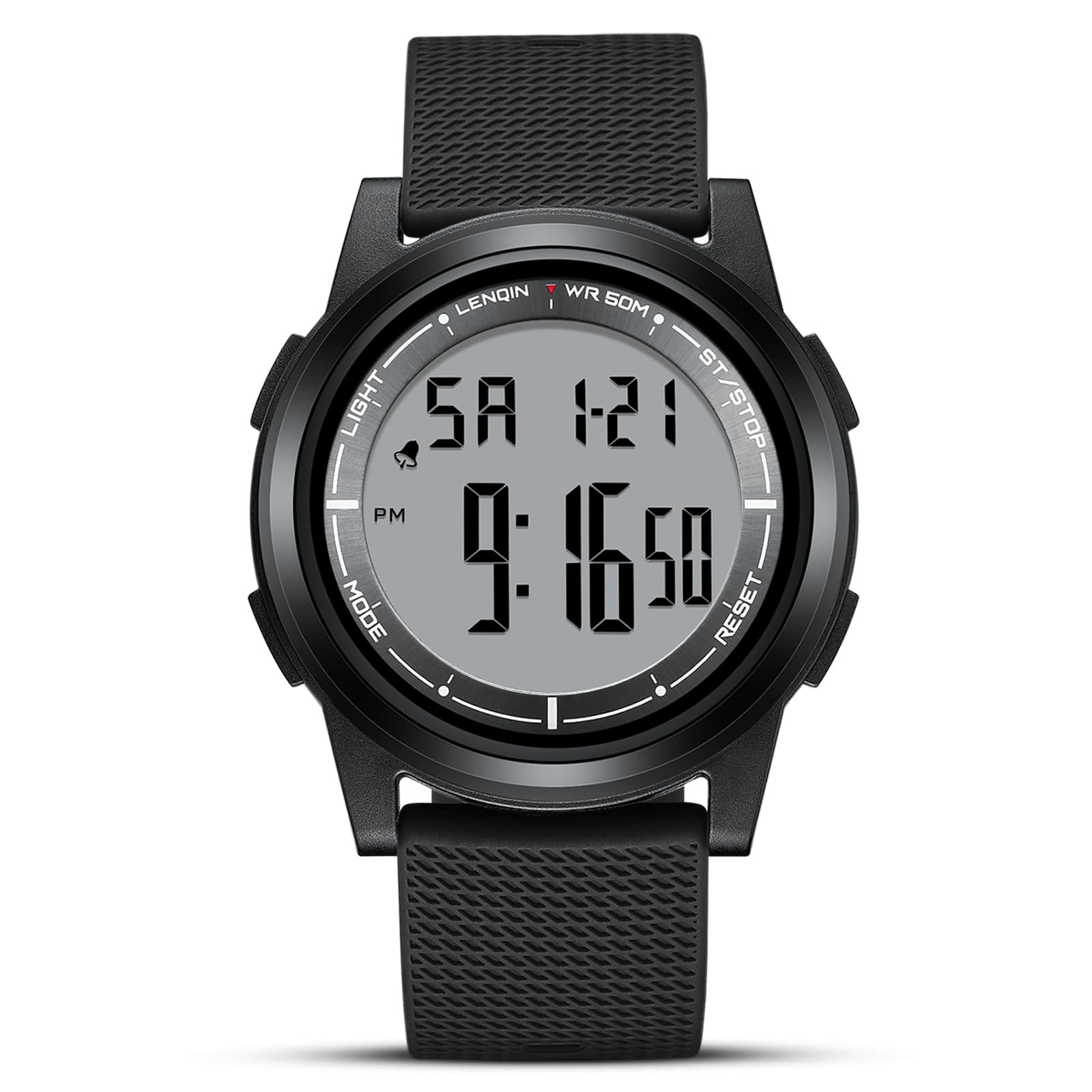Men’s Digital Watch Ultra Thin Minimalist Waterproof LED Large Face Alarm Sport