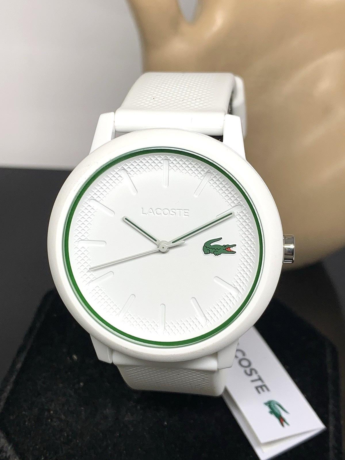 Lacoste Men’s Watch 2011169 Quartz White Dial Rubber Band 42mm