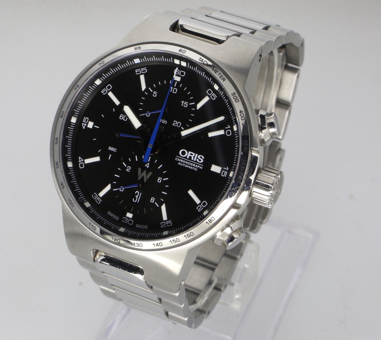 ORIS 44MM WILLIAMS 7717 AUTOMATIC CHRONOGRAPH BLACK & BLUE DIAL MENS SWISS WATCH