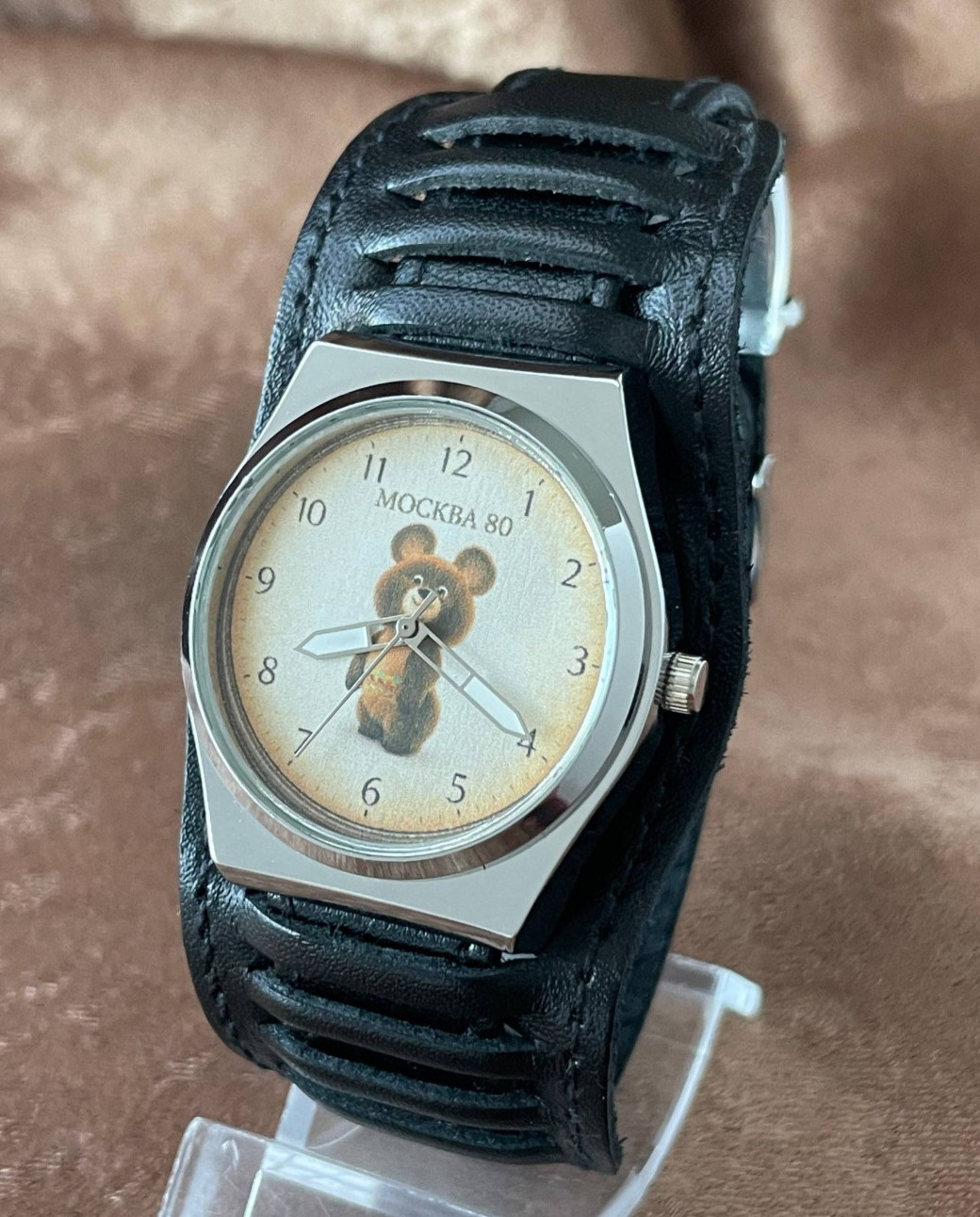 USSR-style quartz watch, Olympic bear, 1980 Olympic Games