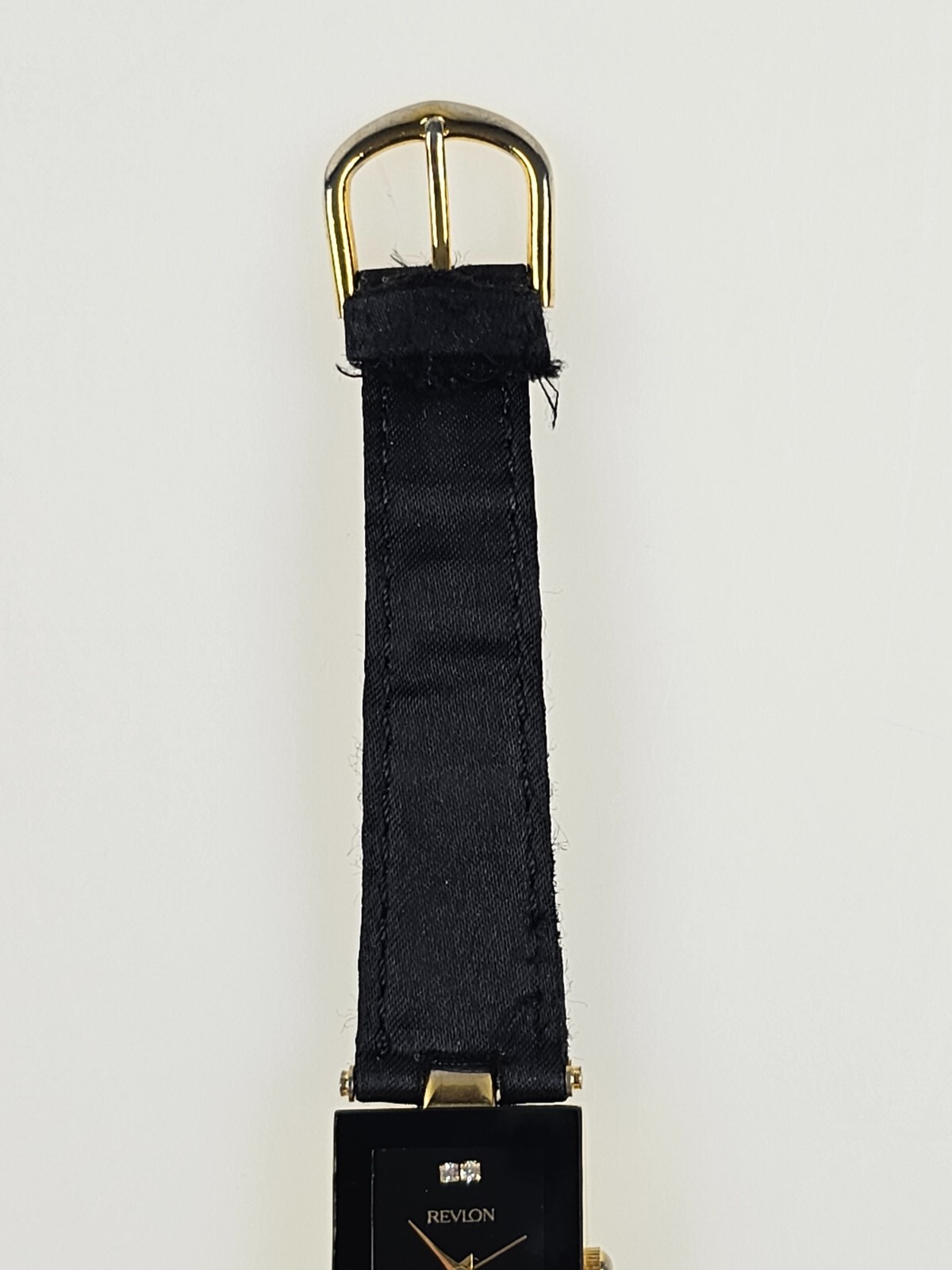Revlon Quartz Department Store Group Black/Gold Wrist Watch Works Great!