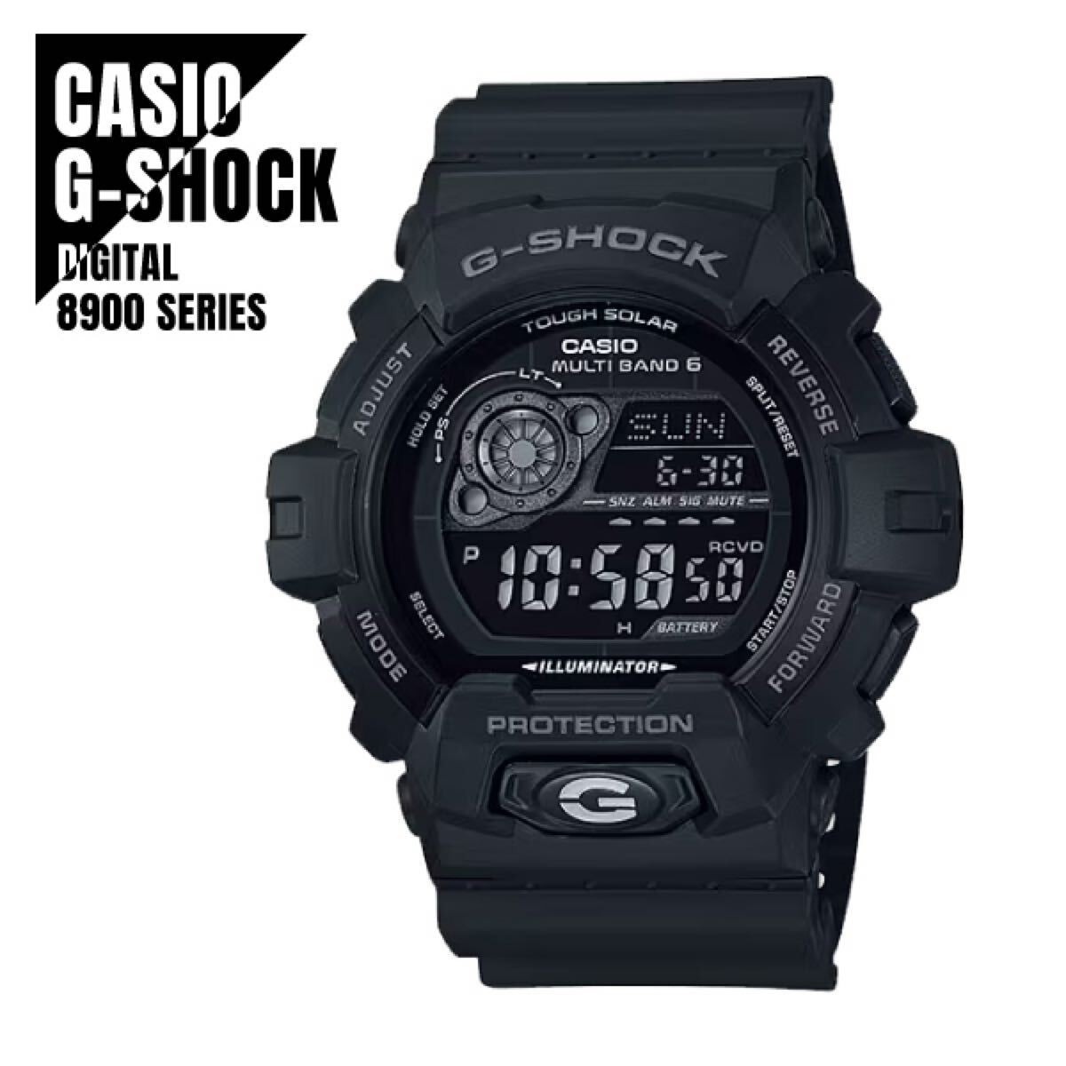 CASIO G SHOCK GW 8900A 1JF All Black Men’s Radio Solar Watch
