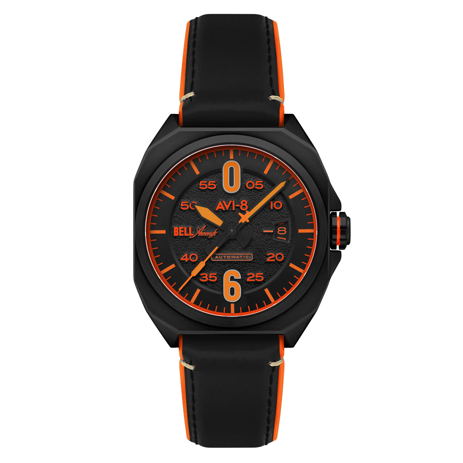 Bell X-1 Machbuster Automatic Black / Black Hybrid leather and rubber strap | Bl