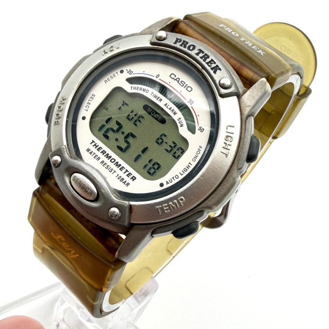 Casio Watch Pro Trek New Battery Light Temperature Measurement Rubber Men’s