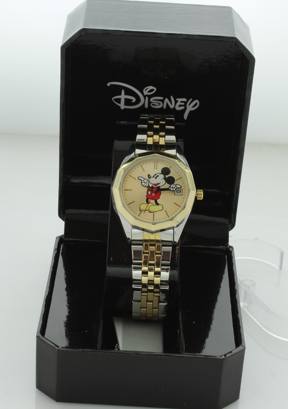 Disney Mickey Mouse Classic Moving Hands Two-Tone Bracelet Watch with date