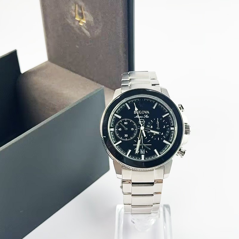 Bulova Marine Star Series C 96B272 Black Dial Chronograph Quartz Men’s Watch
