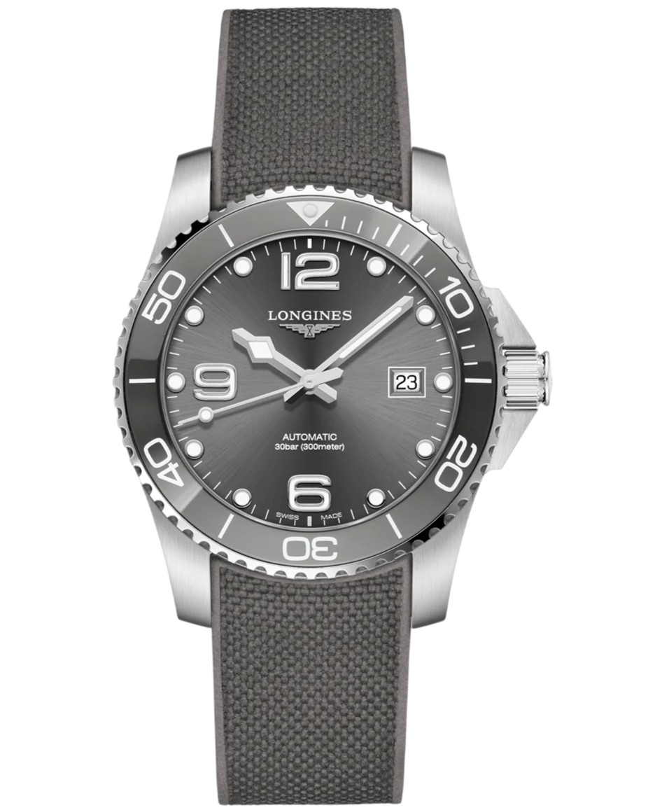 Longines HydroConquest Automatic 41mm Gray Dial Rubber Men’s Watch L3.781.4.76.9