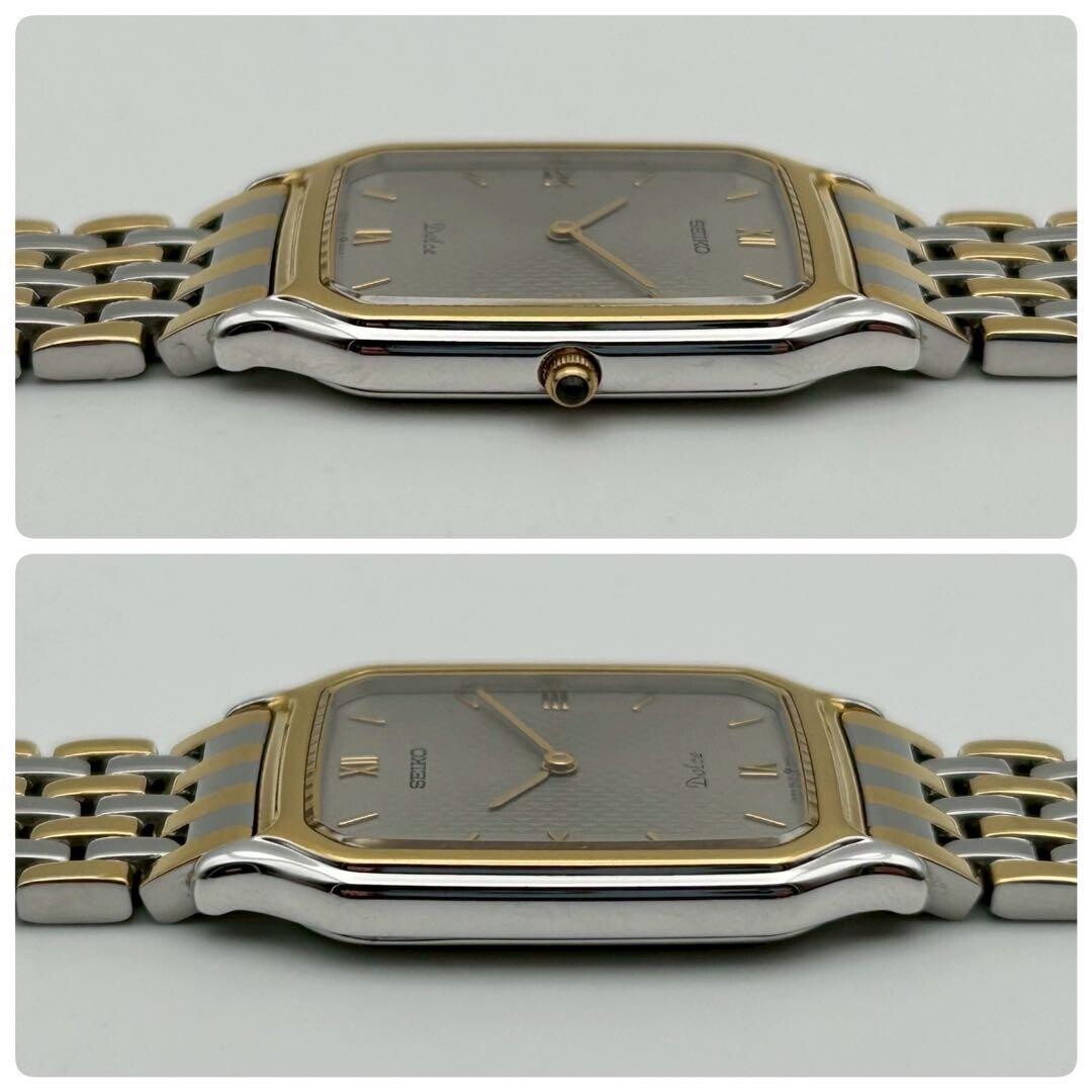 SEIKO Dolce 5E30-5A00 Quartz Rectangular Roman Dial Two Tone Unisex Watch