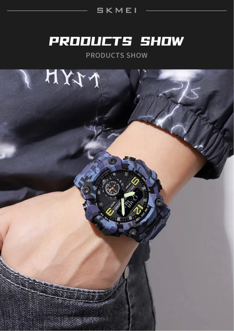 Men Large OVERSIZED Waterproof Digital Sports Military Tactical WRIST WATCH 54mm