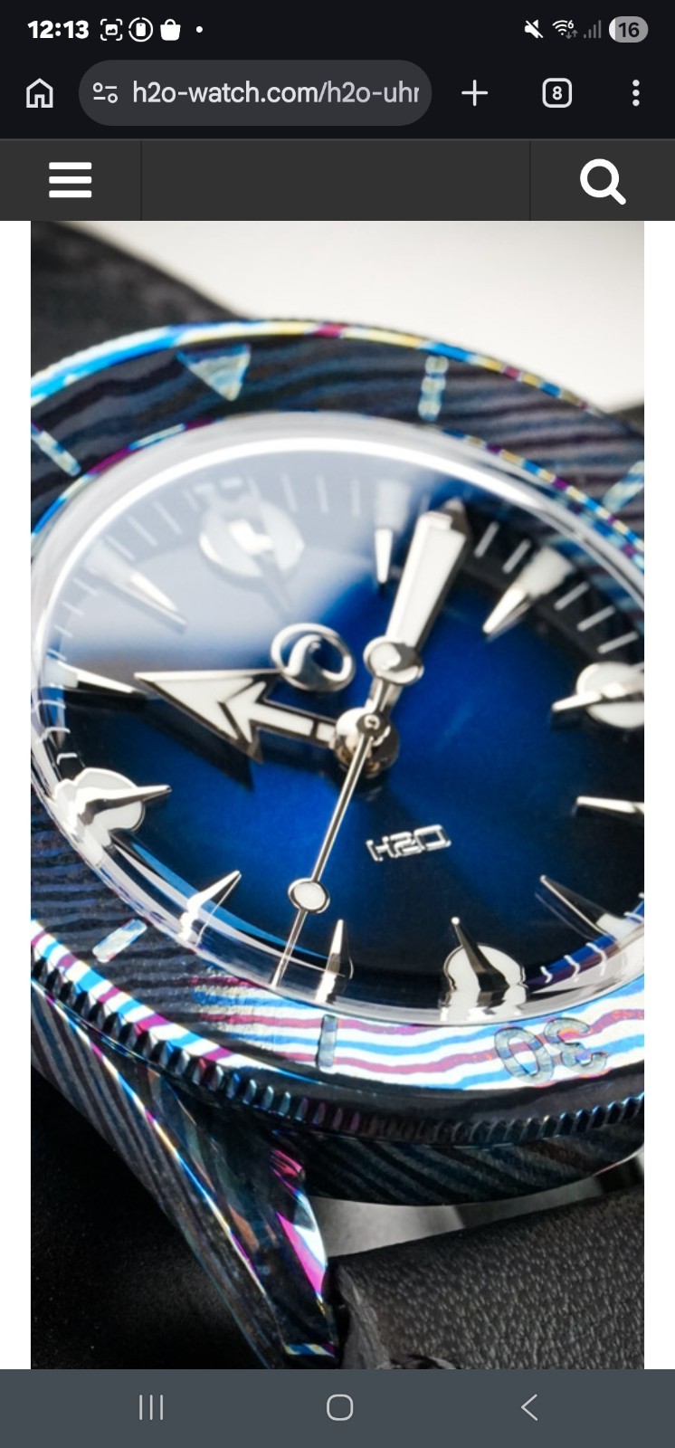 Helberg H2O Green Ocean Timascus Black2Blue Sunburst Dial Swiss ETA 2824-2 BGW9