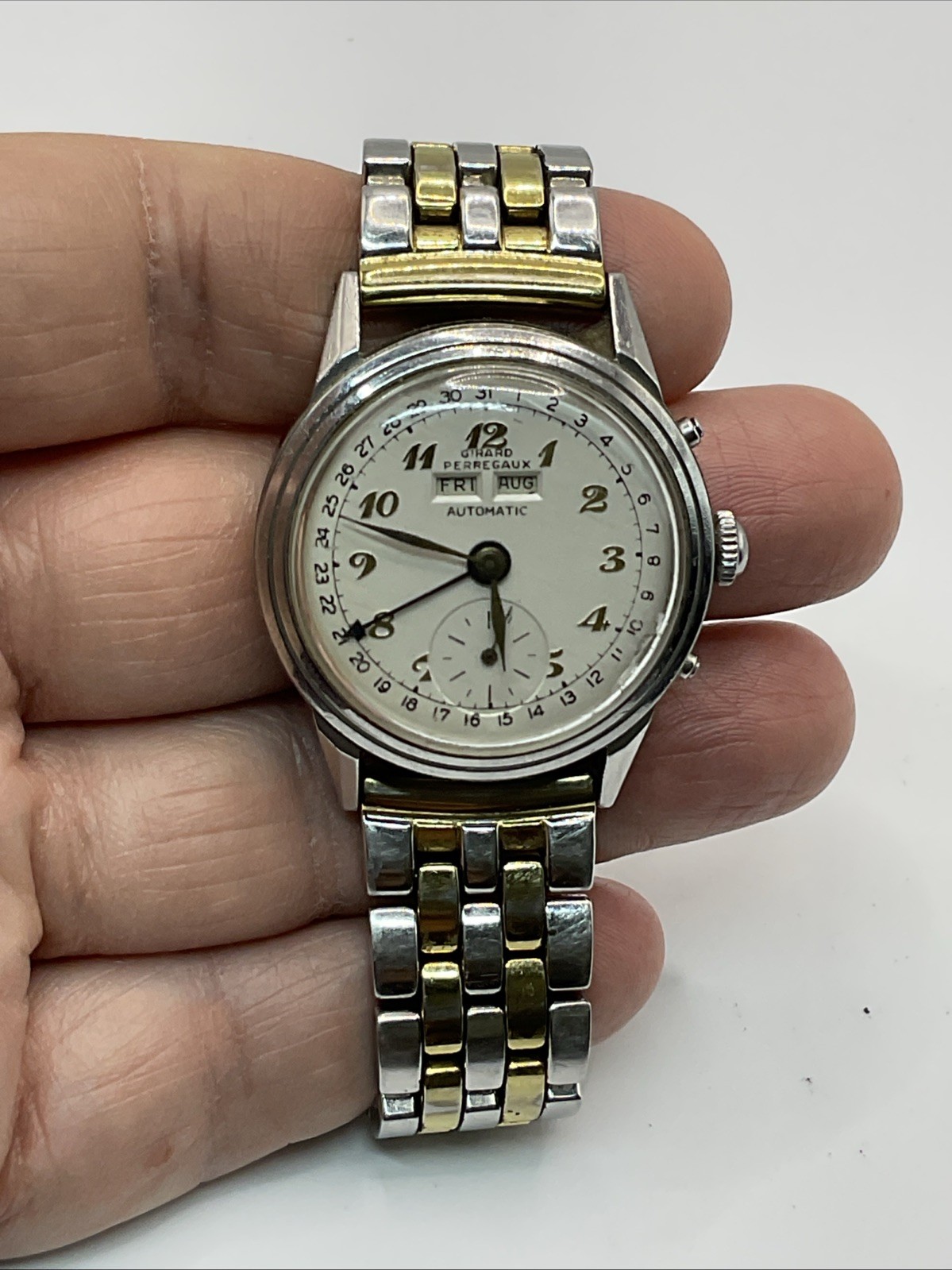 Girard Perregaux 6083 44BF Automatic Calendar 34mm Mens Watch REFINISHED DIAL