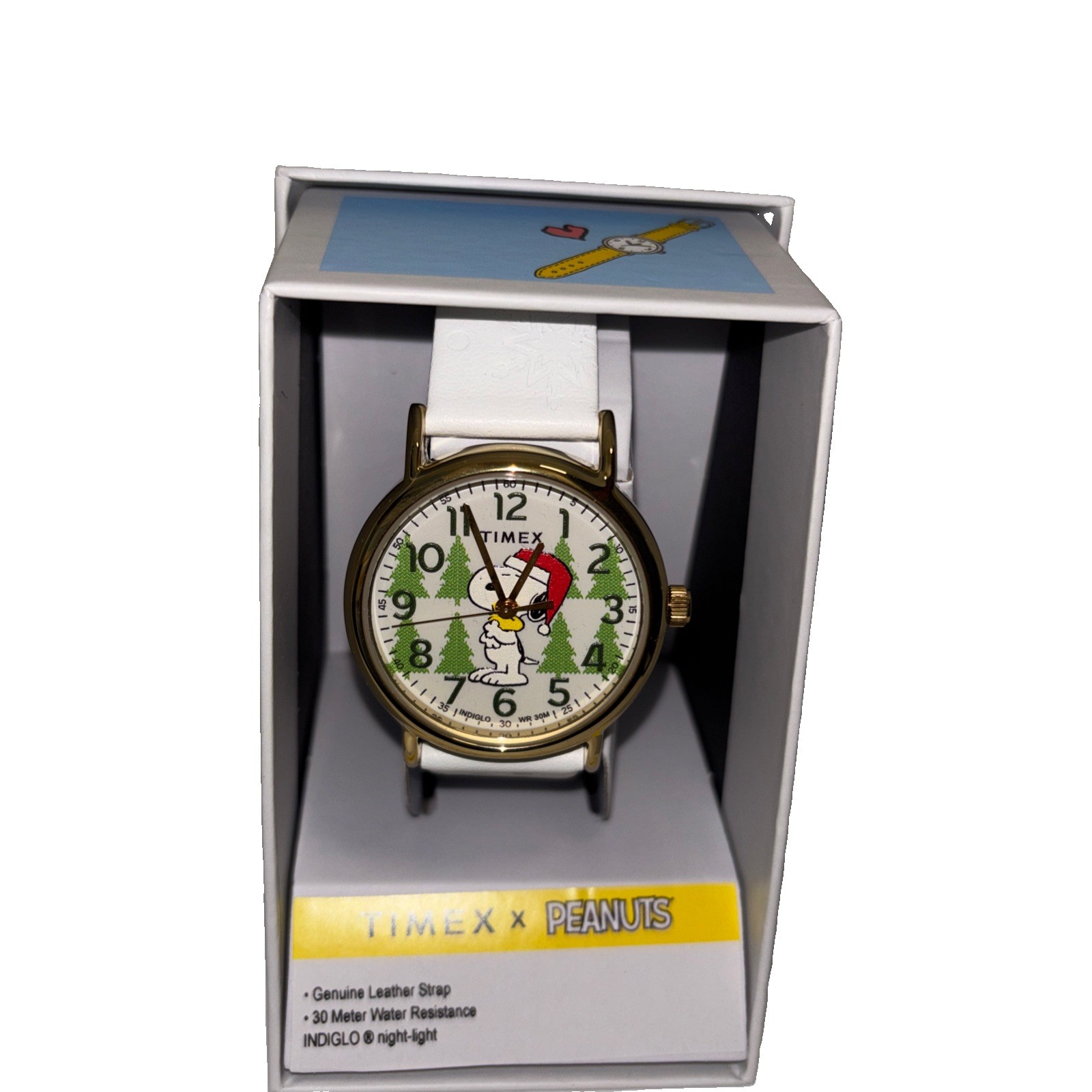 TIMEX Weekender x Peanuts TW2W24100 Holiday Leather Strap Watch