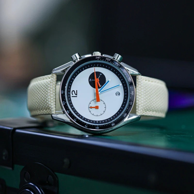 Pulsar Phantom Silver Sci-Fi Watch | Scientist Orange Space Chronograph