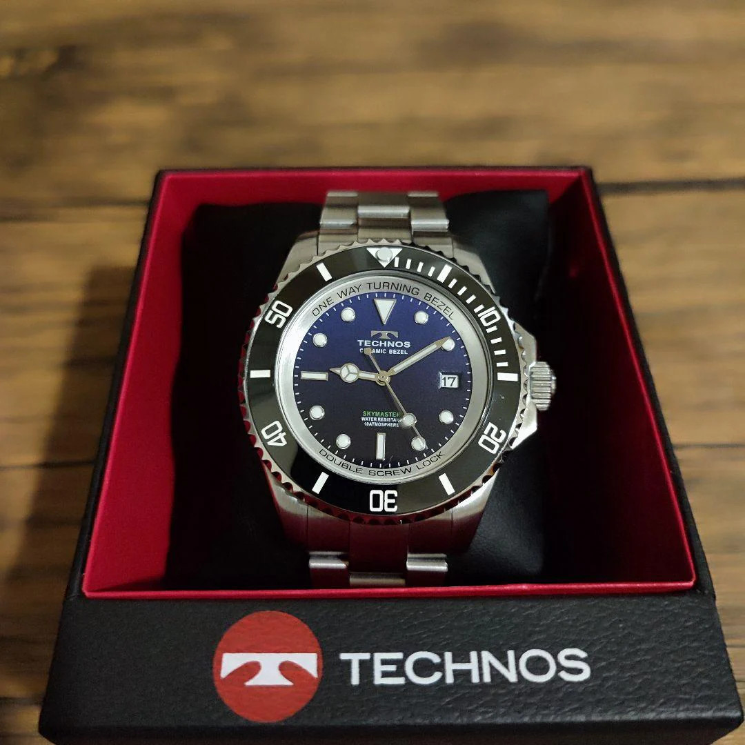 Technos Skymaster T9b59 Blue Gradient Dial Green Logo Pre-Owned