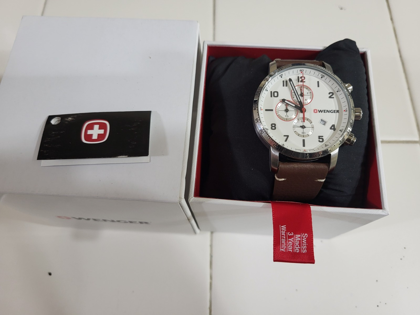 Wenger Swiss Army Men’s 01.1543.113 Attitude Bone Dial Chronograph Watch 44mm