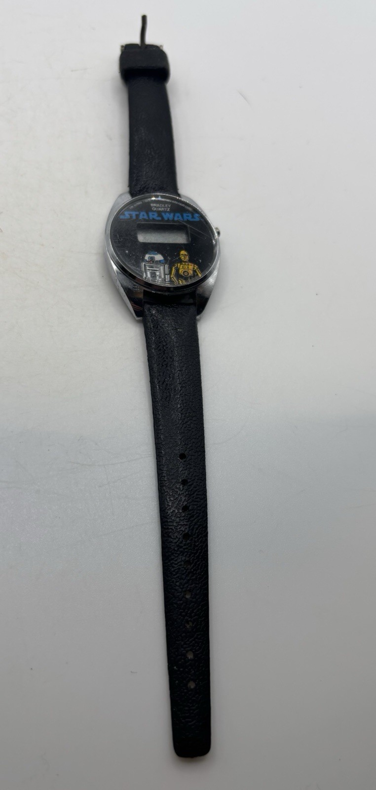 Bradley Star Wars Quartz Digital Watch R2-D2 C-3PO Black Leather Works 1980