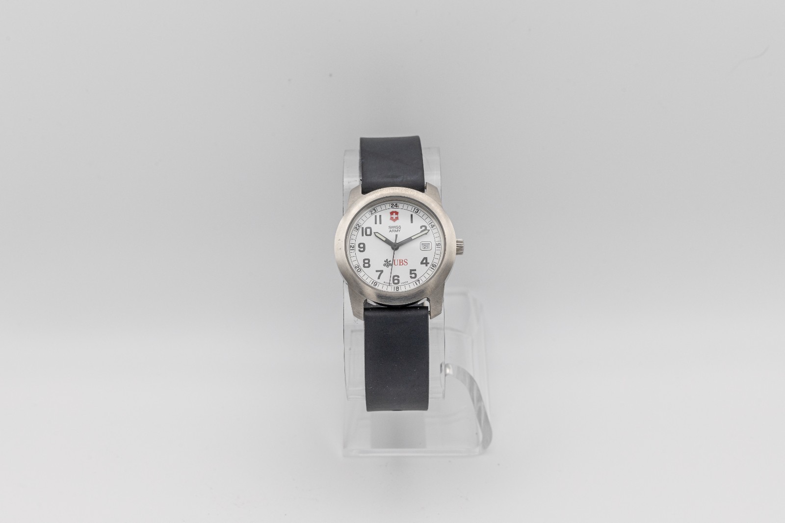 Victorinox Swiss Army UBS Corporate Logo Quartz Watch White Dial – Running