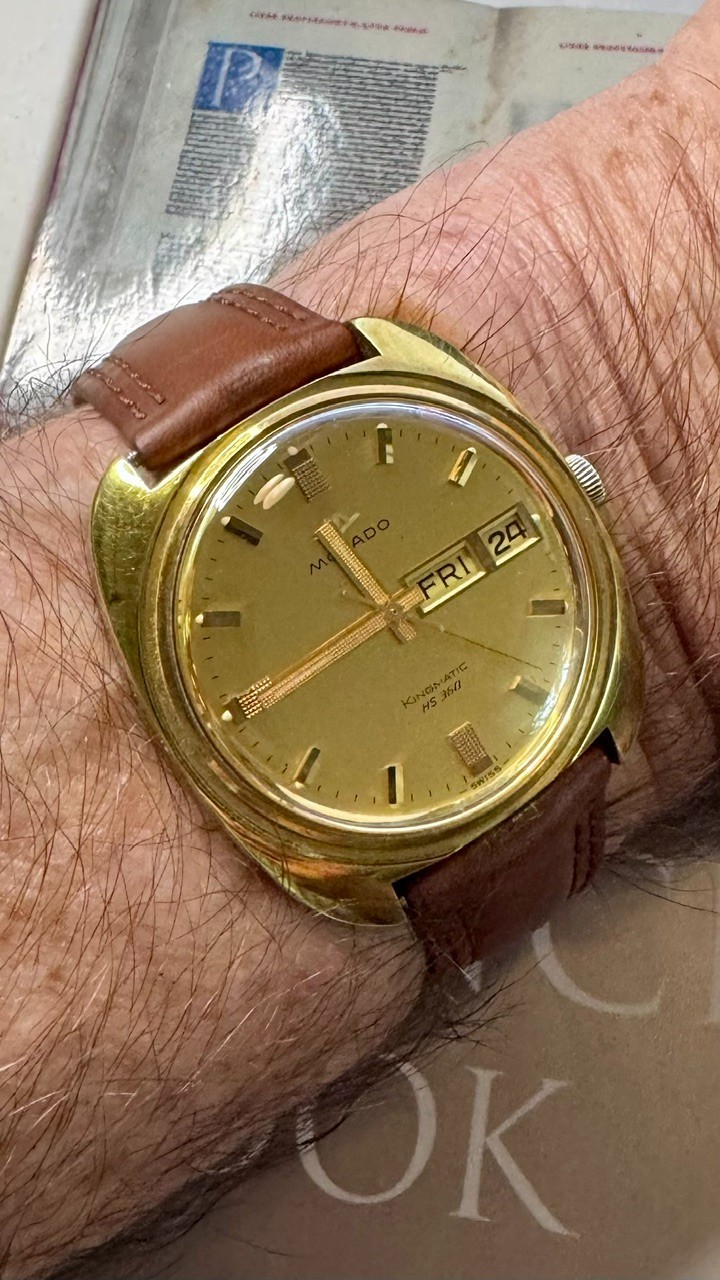 Beautiful Vintage Zenith Movado Kingmatic Sub-Sea HS 360 gold plate
