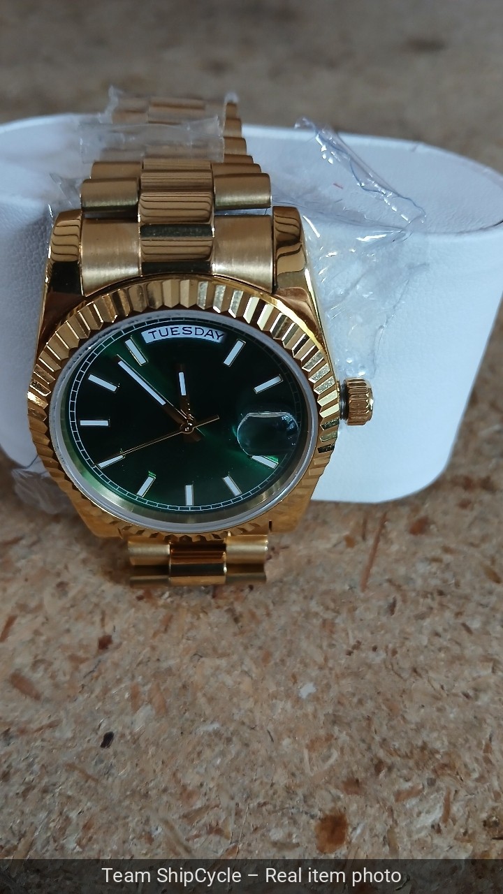 without box or papers Custom 36mm Gold President Green Dial Style Mod Wa G2U