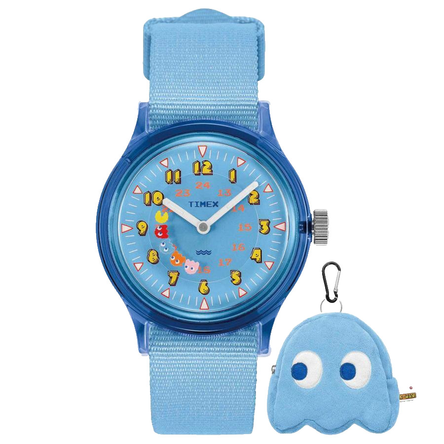 Timex Pac-Man Collaboration Camper TW2V94000 Quartz 30mm Watch Light Blue NEW
