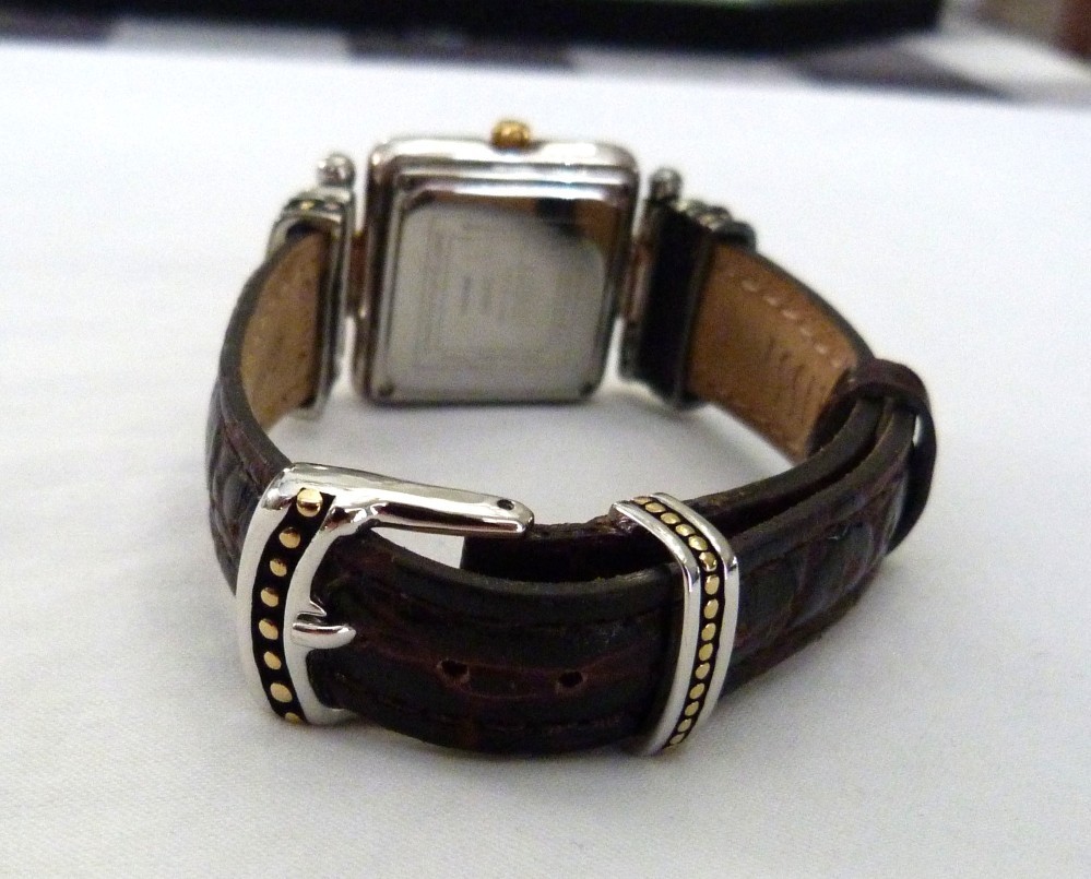 ECCLISSI SOLID STERLING SILVER TURQUOISE DIAL LEATHER BAND #22490 SR626SW WATCH