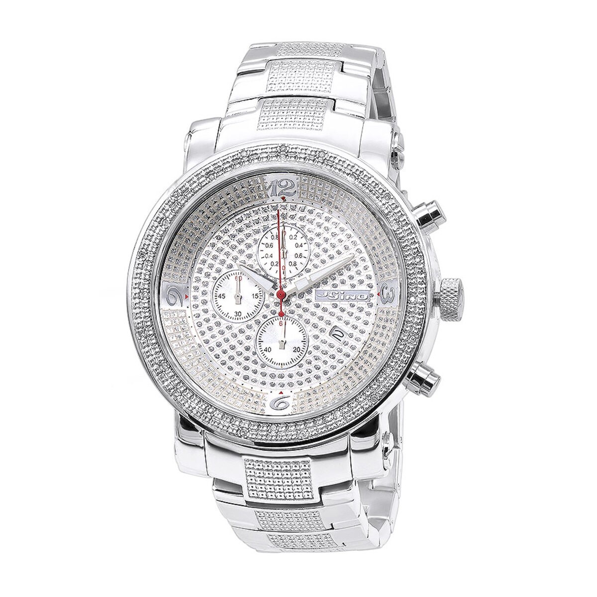 Men’s Stainless Steel Bust Down Diamond Watch | JoJino 51 mm | Silver Dial