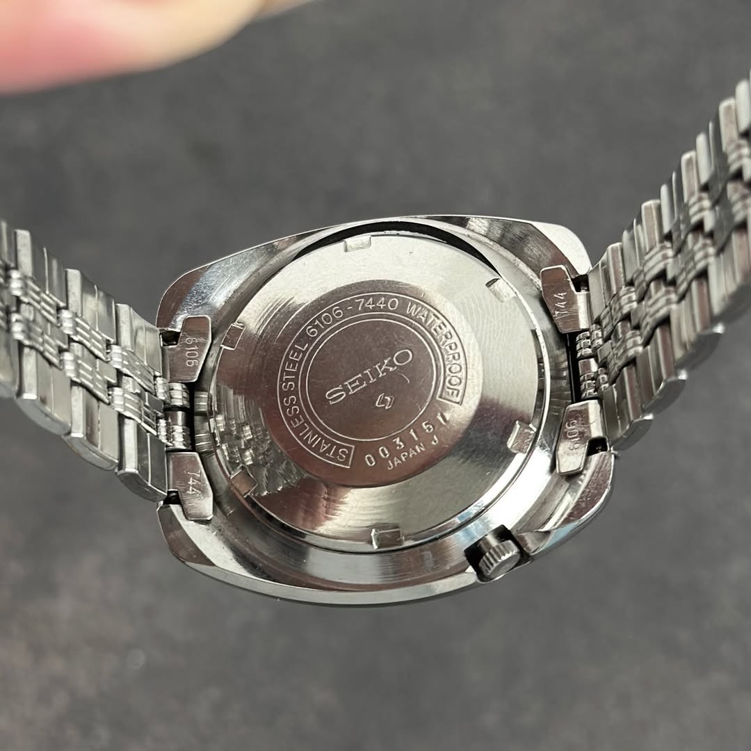 Rare Seiko 5 actus SS Automatic Ref. 6106-7440 Silver Dial JDM Day Date Watch
