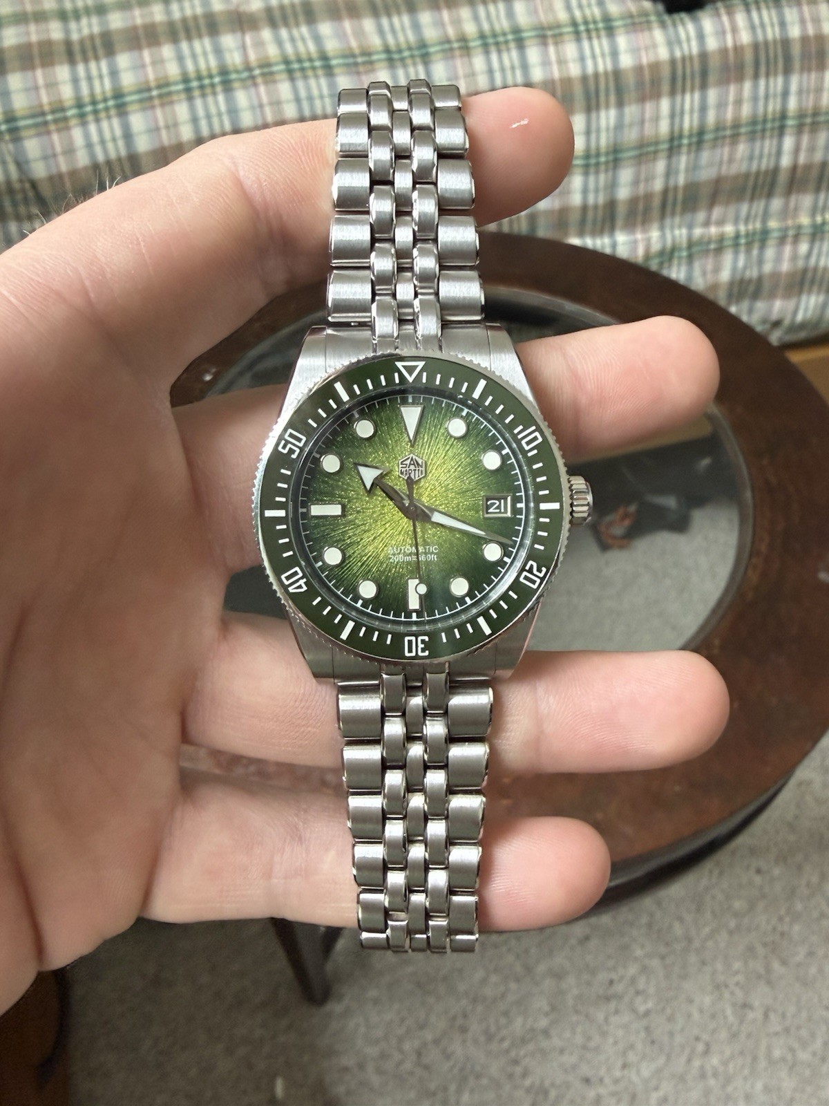 SAN MARTIN SN0148-GX Miyota 9015 Automatic Gradient Dial 37.5mm 200M Diver Watch