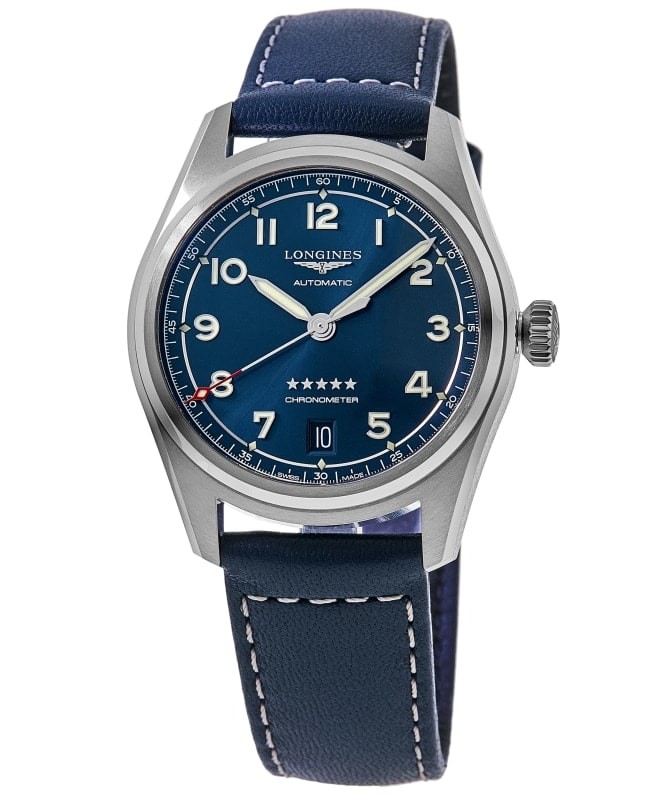 New Longines Spirit Automatic Blue Dial Leather Strap Men’s Watch L3.410.4.93.0