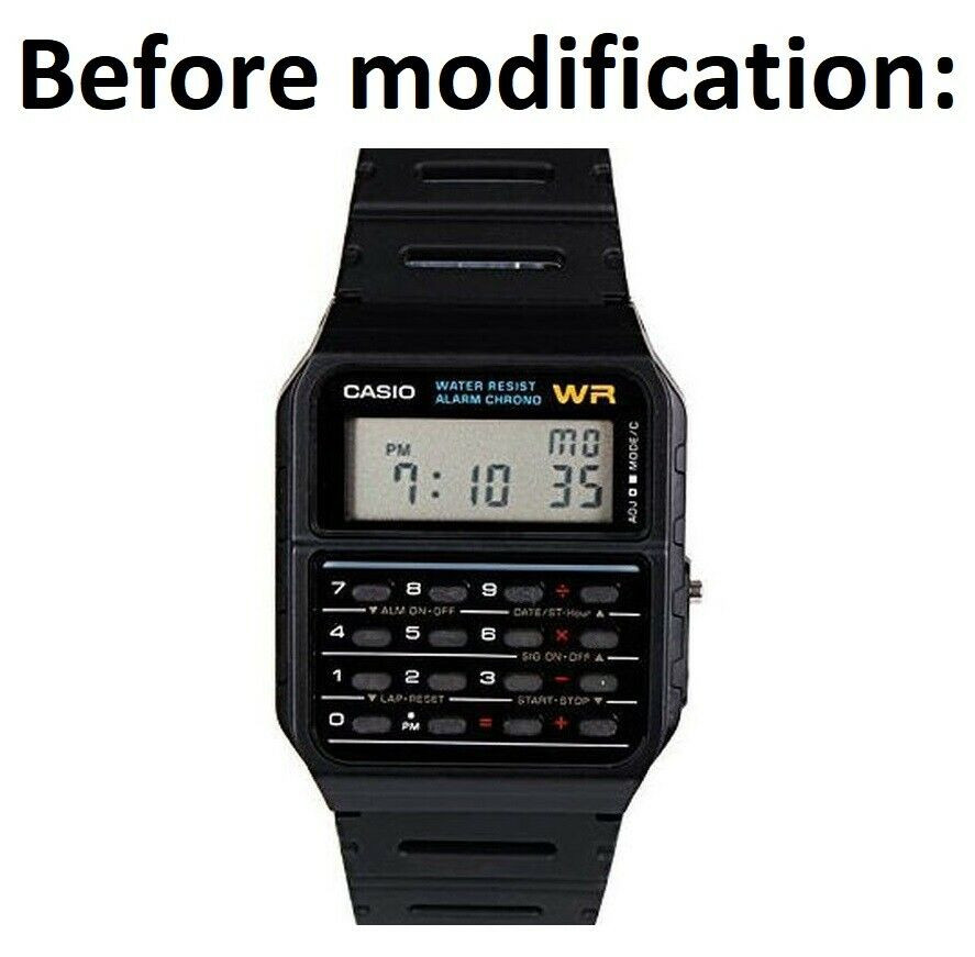 Casio Calculator Watch with Orange Screen Mod (CA-53W-1ER)